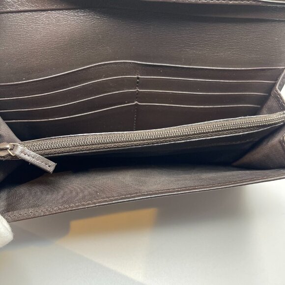 Gucci Guccisima Dark Brown Calf Leather Continental Wallet - Preowned - Picture 13 of 16
